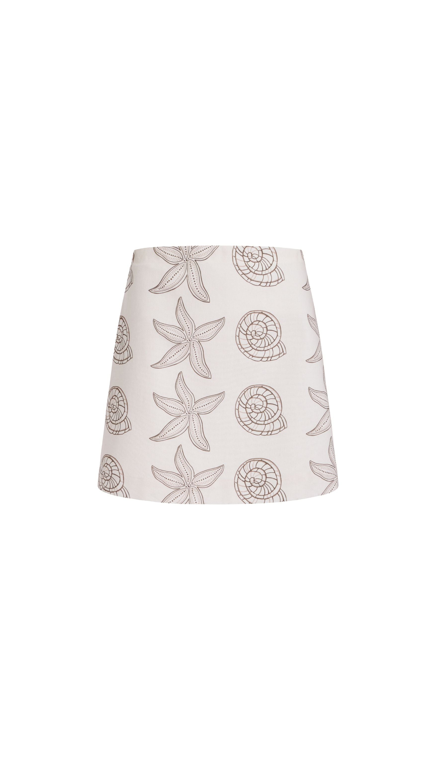 Mini Skirt in Beige Large Shell