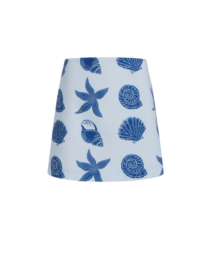 Mini Skirt in Blue Large Shell