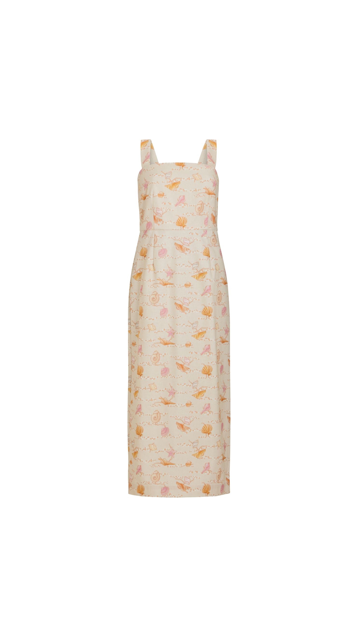 white embroidered dress mini Sage starfish shell embroidery tiered dress – Honeydew USA main image 1