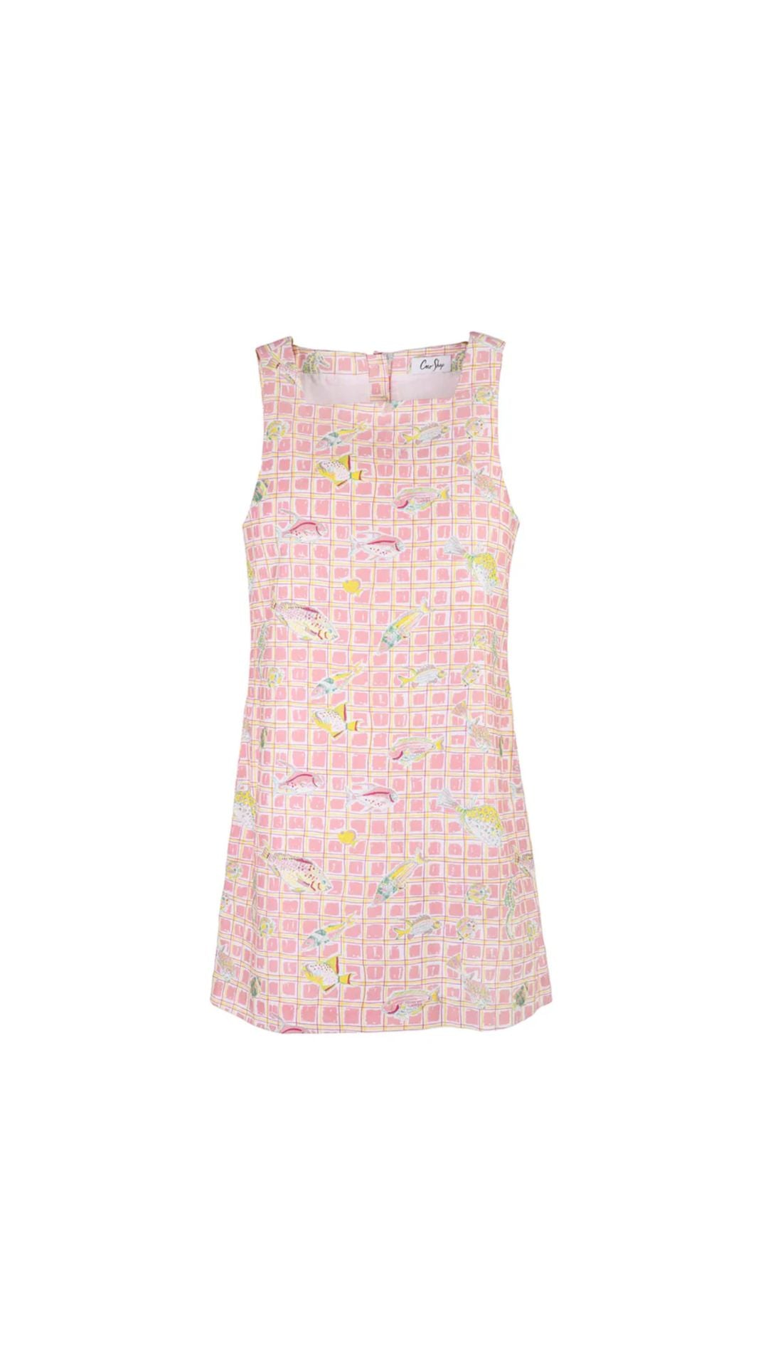 Classic Mini Shift Dress in Pink Fishing Net