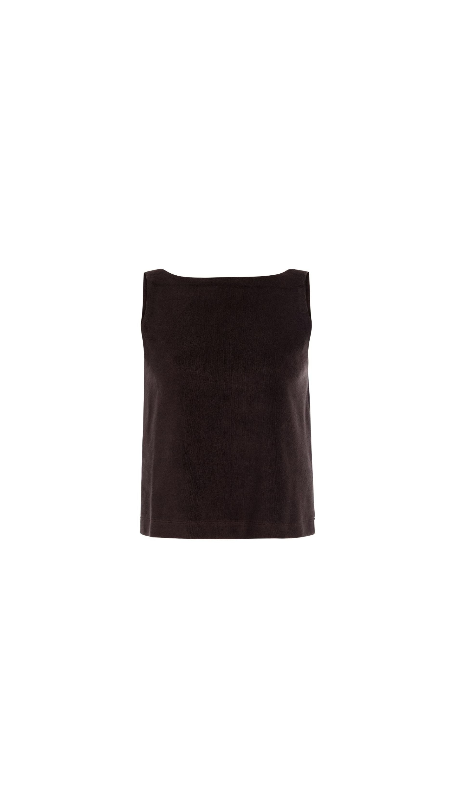 Boatneck Top in Brown Terrycloth