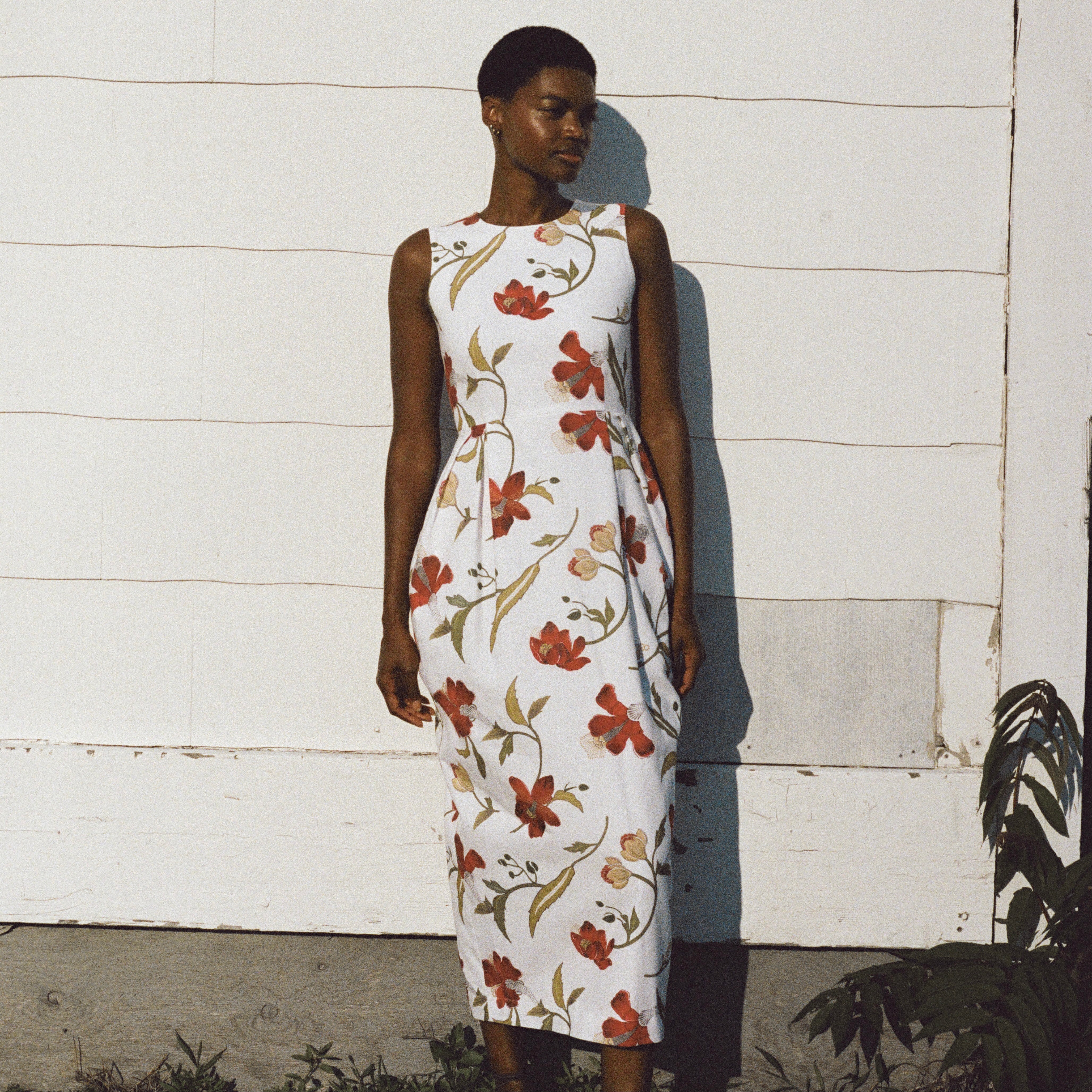 Avery Dress in Red Hibiscus