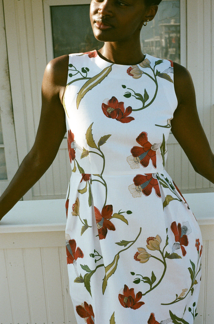 Avery Dress in Red Hibiscus