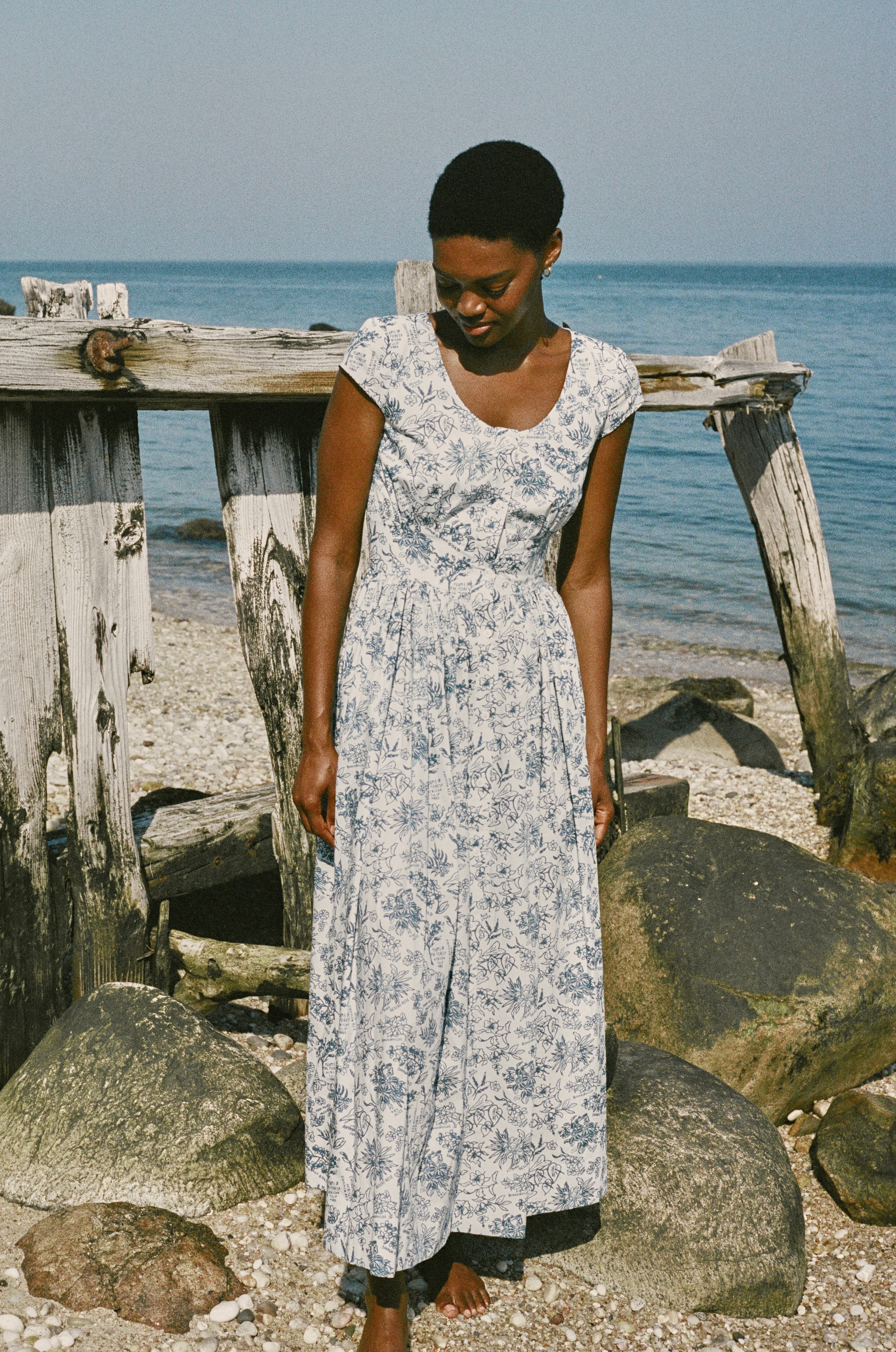 Mary Dress in Blue Flora