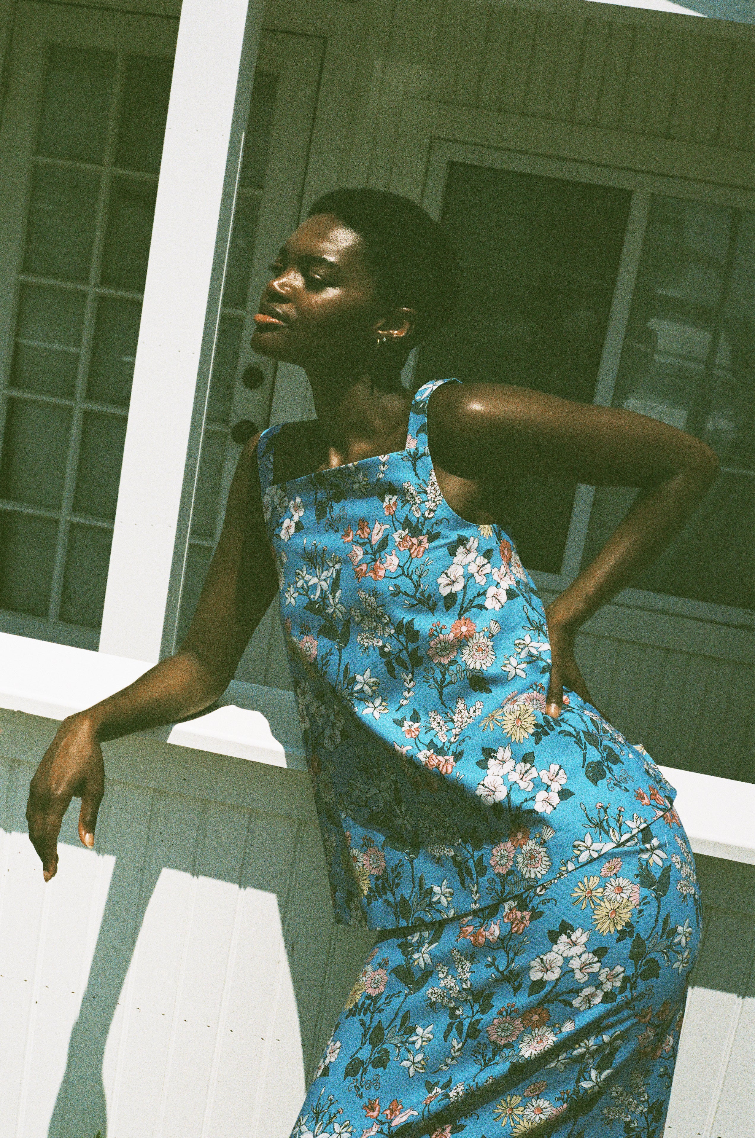 A-Line Top in Blue Multi Floral