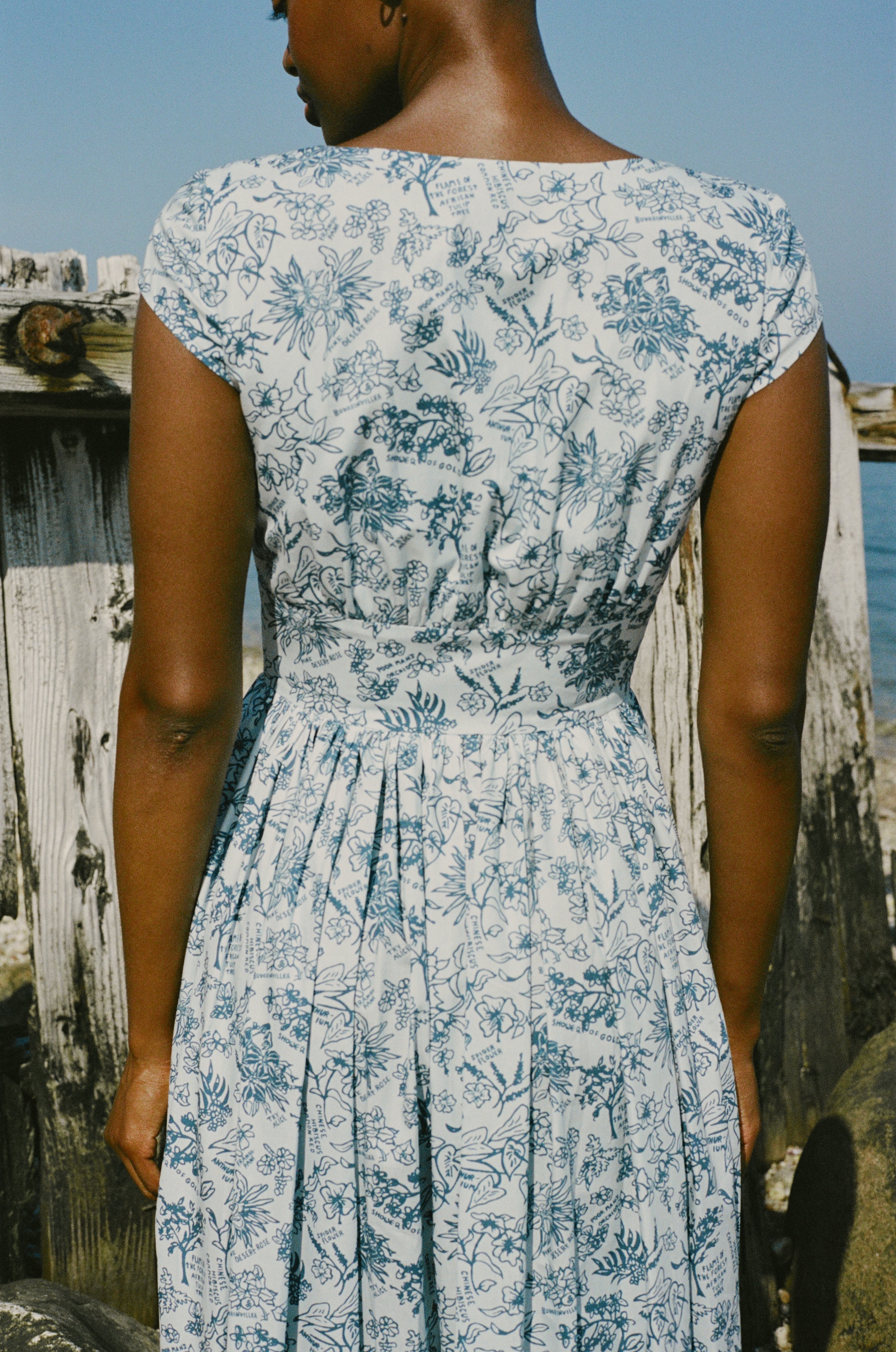 Mary Dress in Blue Flora