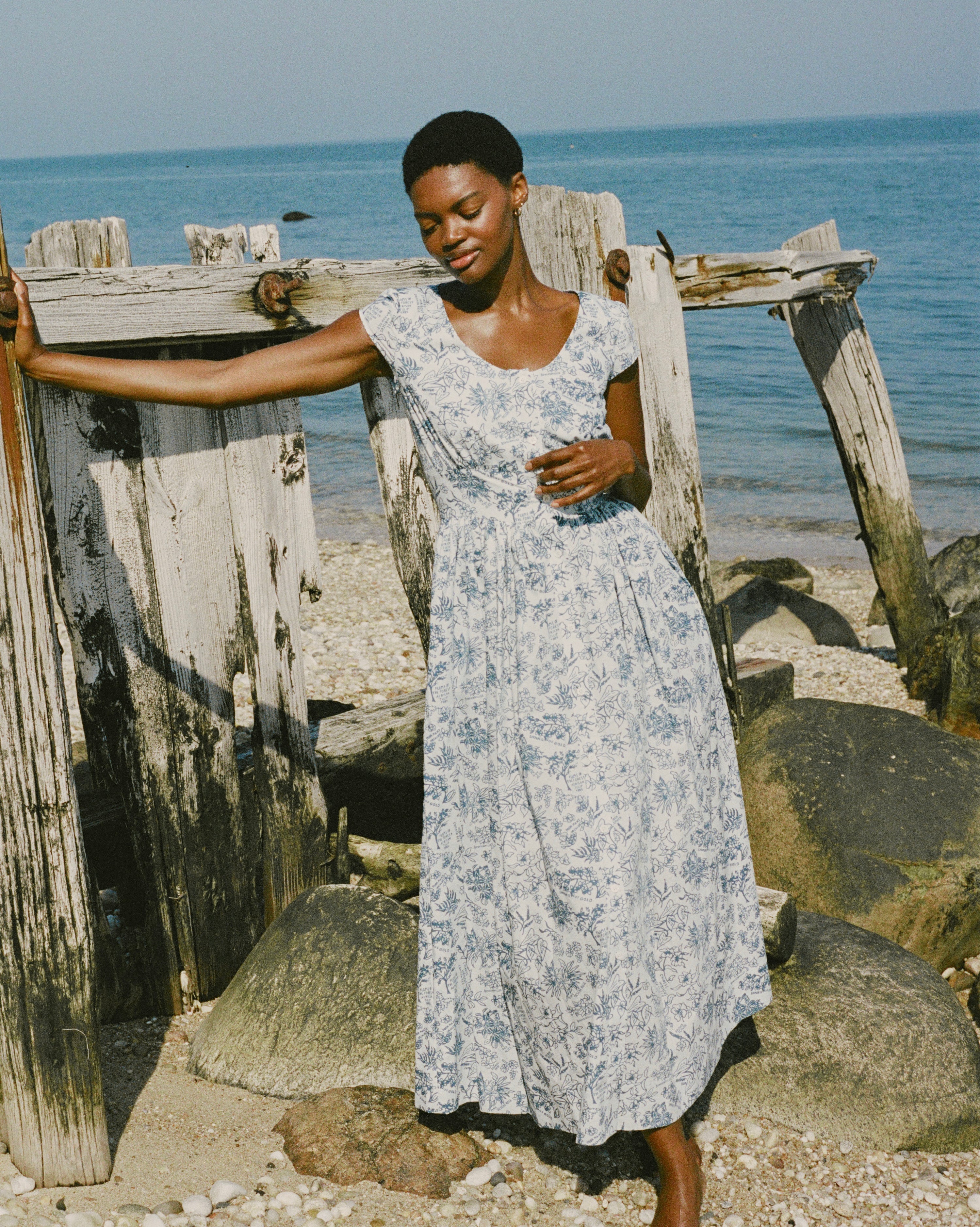 Mary Dress in Blue Flora