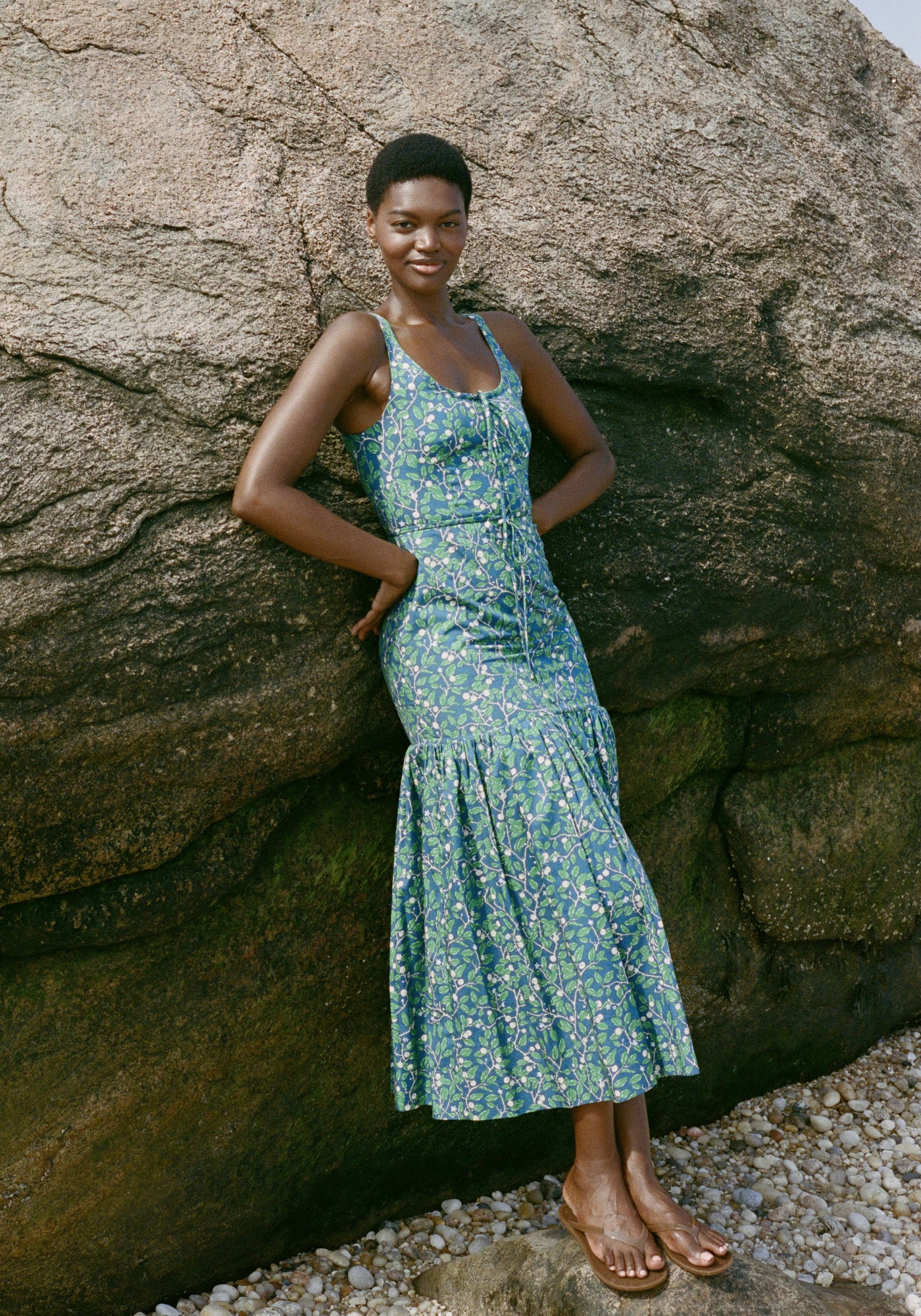 Double Drawstring Dress in Dark Blue Limes Coco Shop Double Drawstring Dress in Dark Blue Limes Coco Shop