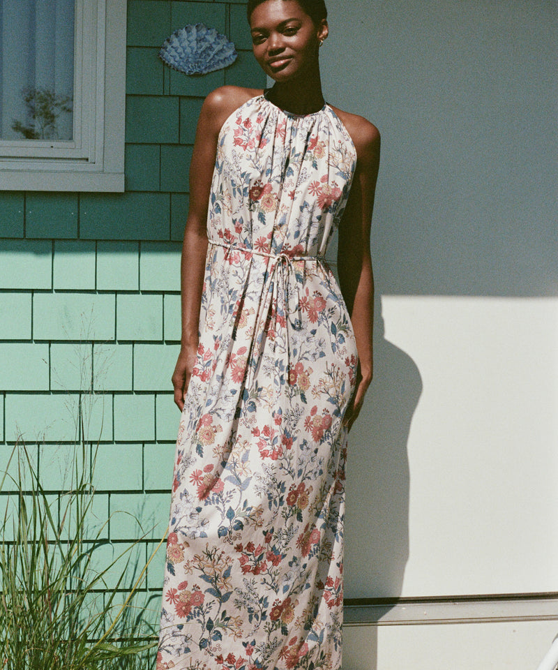 Halter Dress in Antique Floral