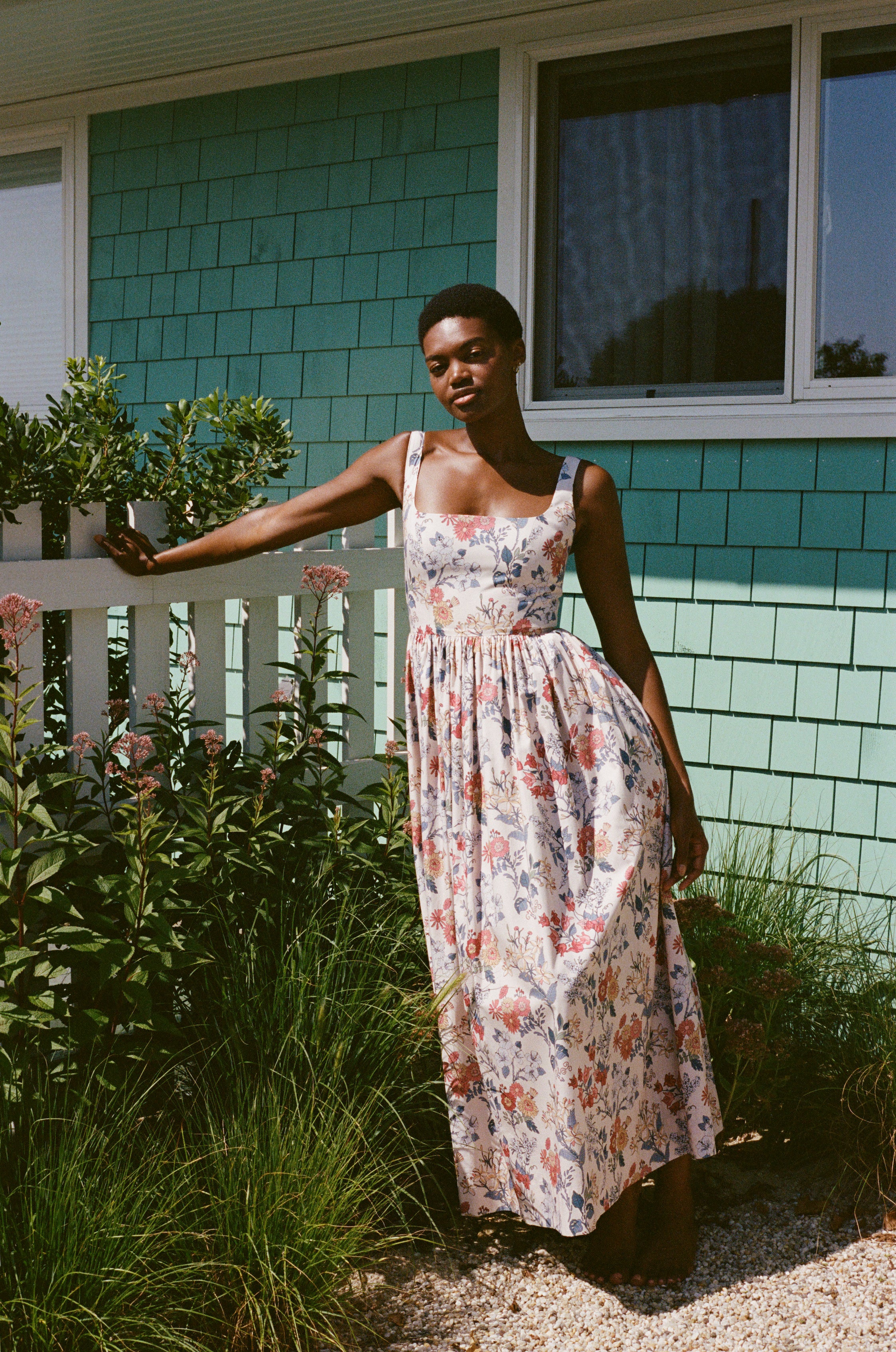 Scoop Neck Dress in Antique Floral