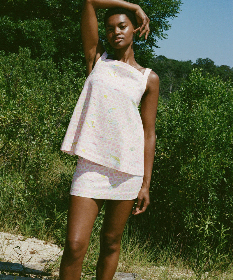 Mini Skirt in Pink Fishing Net