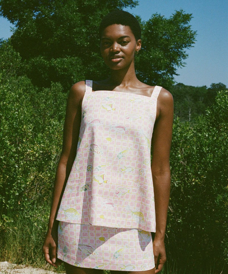 A-Line Top in Pink Fishing Net