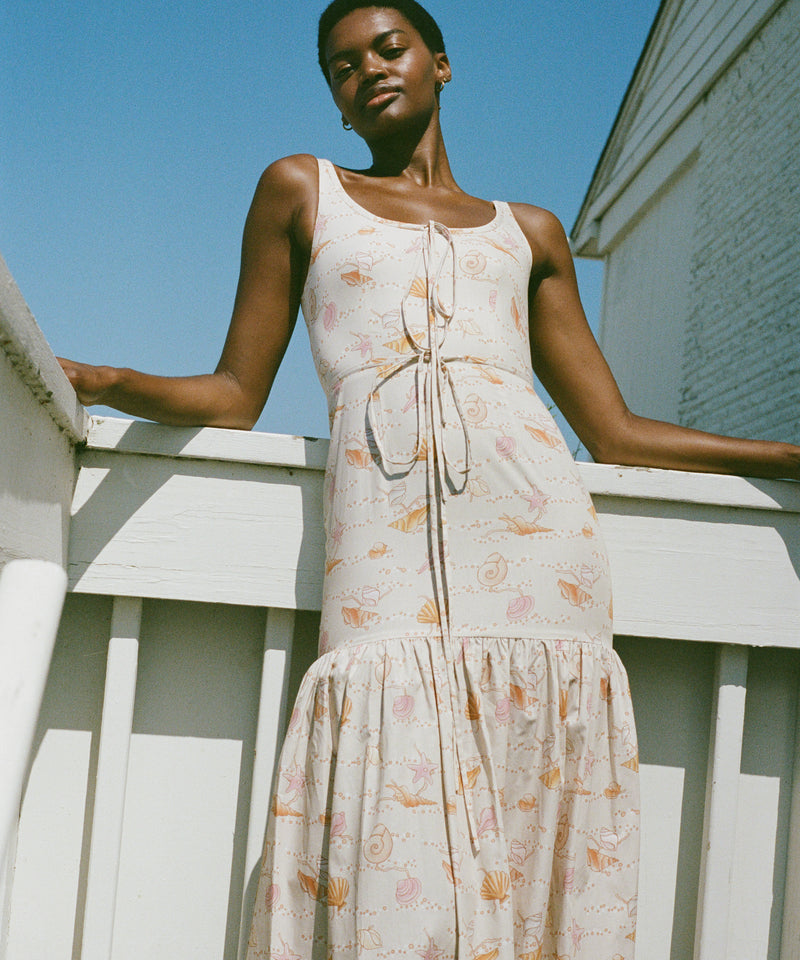 Double Drawstring Dress in Warm Shell