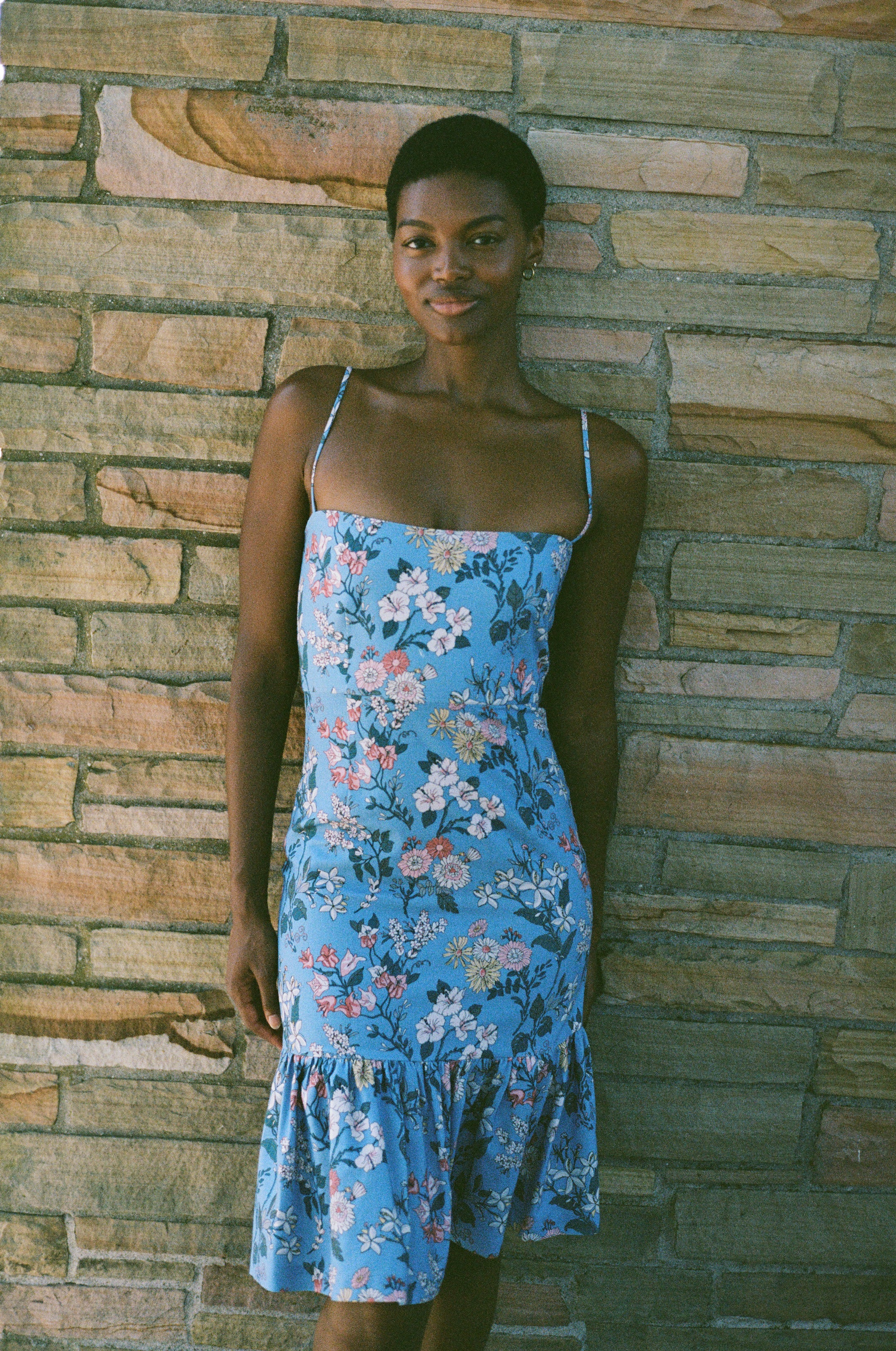 Georgia Dress in Blue Multi Floral