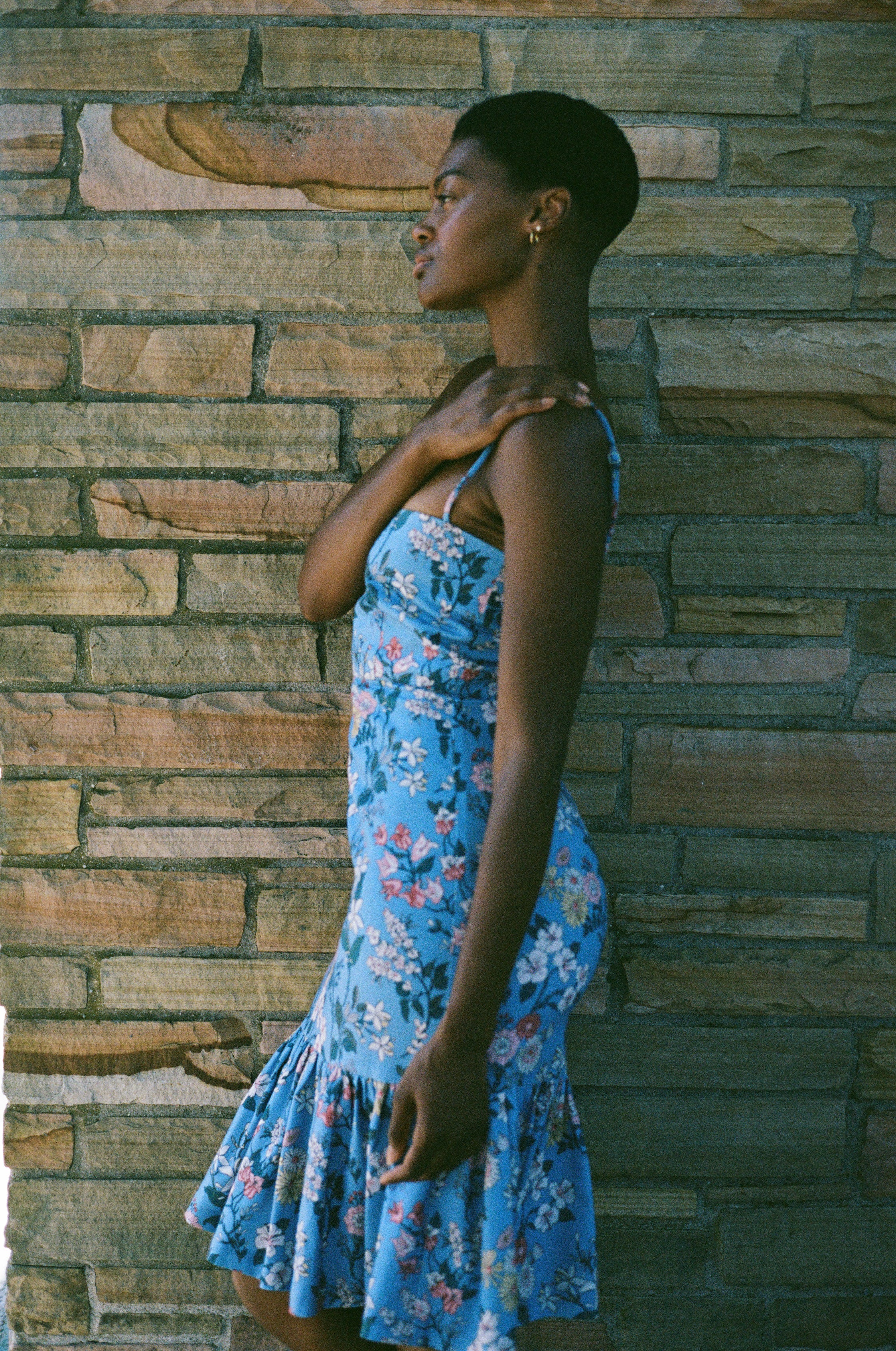 Georgia Dress in Blue Multi Floral