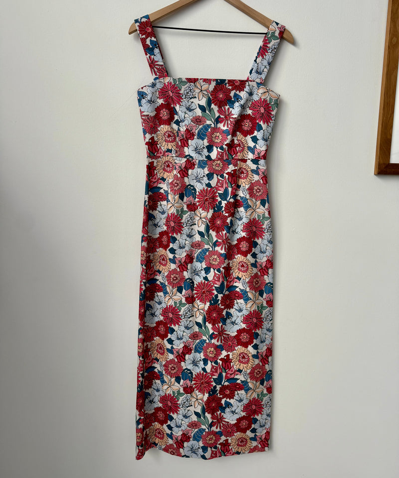 SAMPLE: Long Slip Dress in Antique Flower Heads