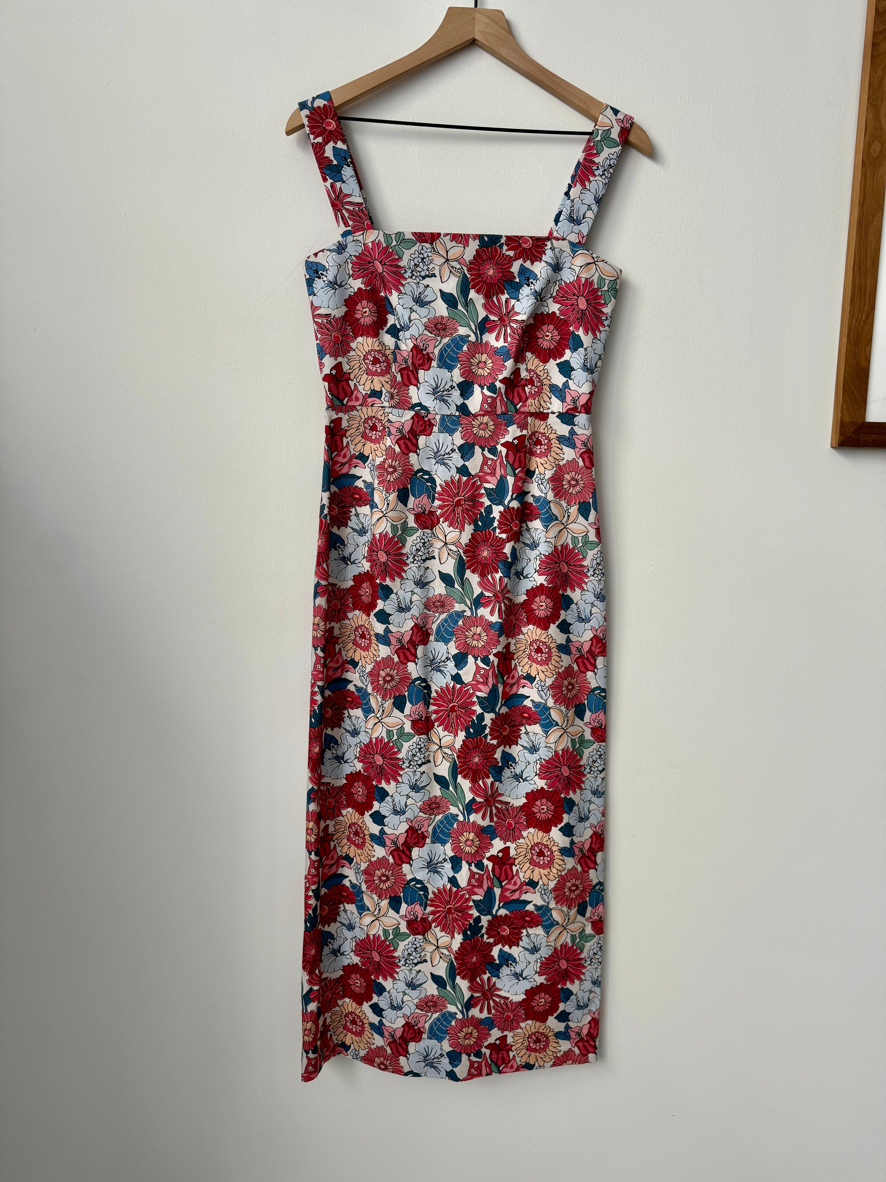 SAMPLE: Long Slip Dress in Antique Flower Heads
