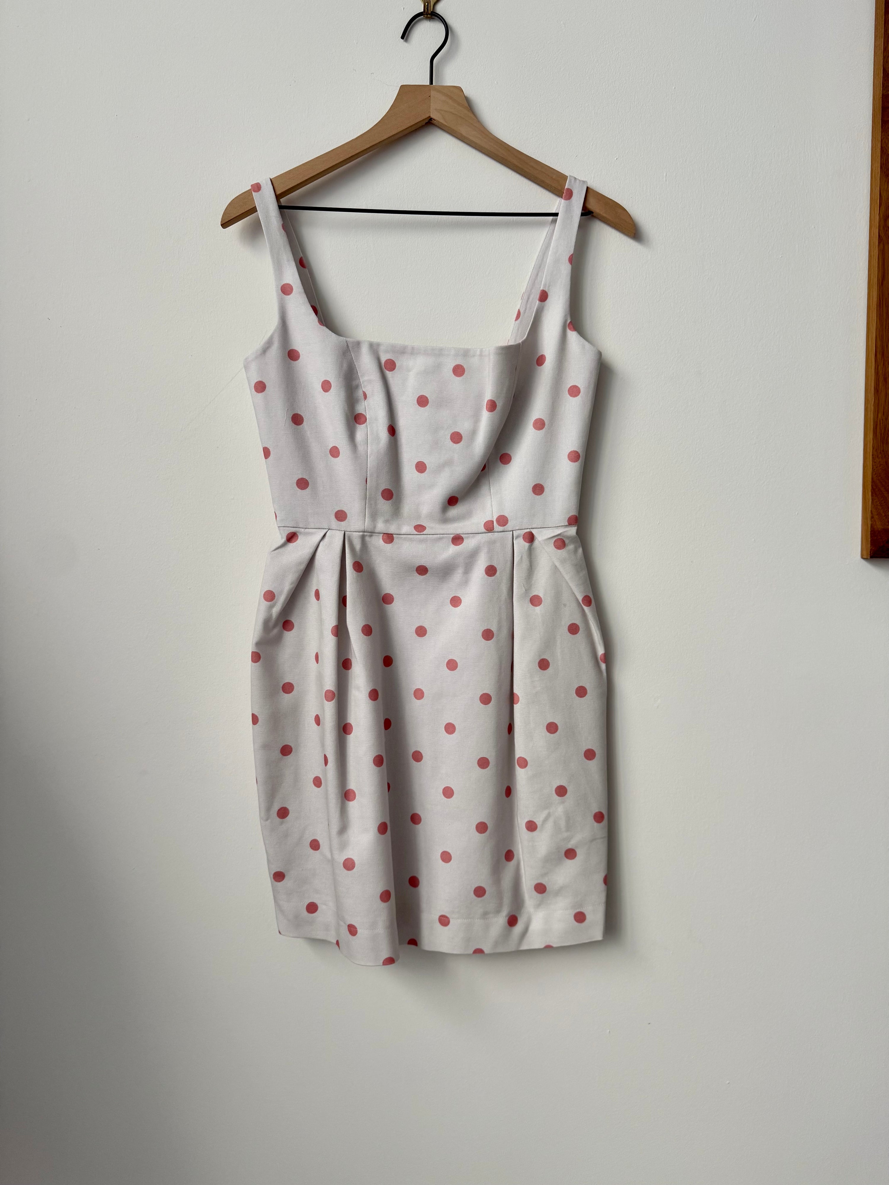 SAMPLE: Scoop Neck Mini Dress in Salmon Dot