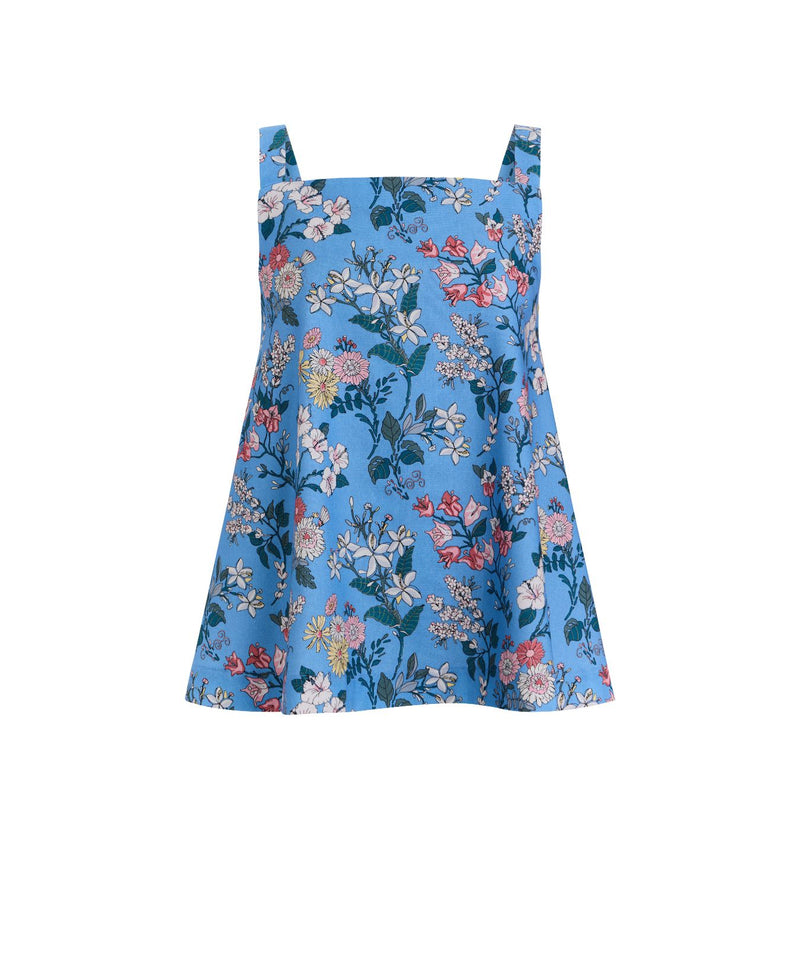 A-Line Top in Blue Multi Floral