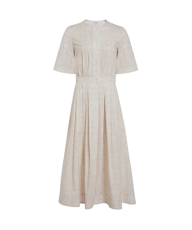 Sloan Dress in Beige Checkerboard