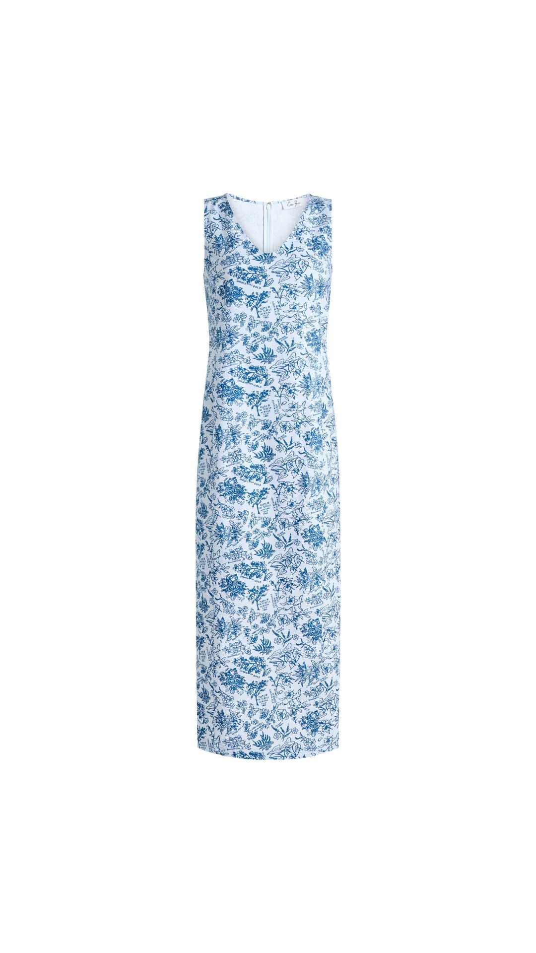 Alden V-Neck Dress in Blue Flora