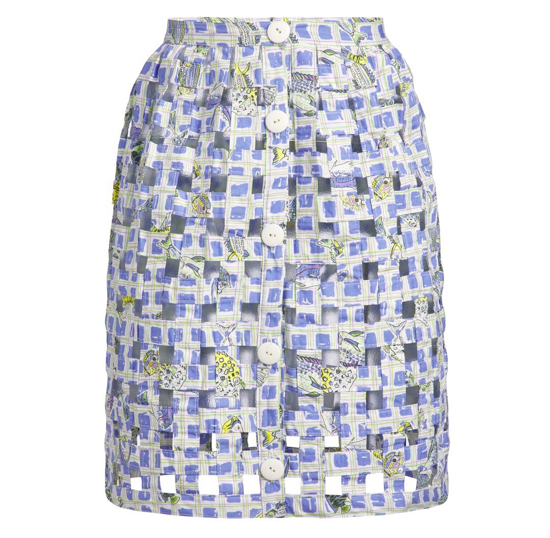 Mini Basket Skirt in Periwinkle Fishing Net