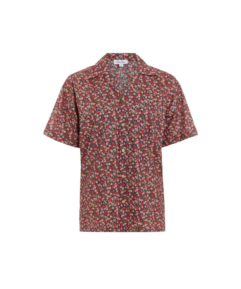 Collared Shirt in Red Liberty Floral