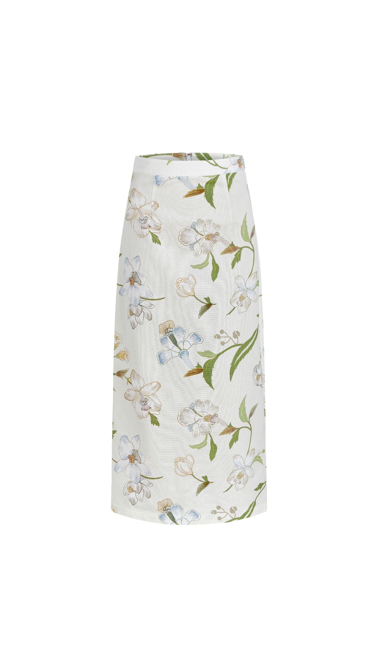 Pencil Skirt in Ivory Hibiscus