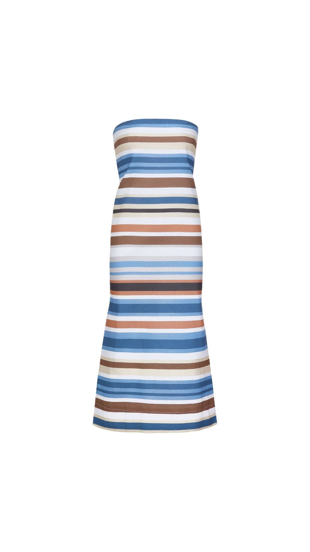 blue and white striped strapless dress Strapless A-Line Dress in Cool Stripe – Coco Shop