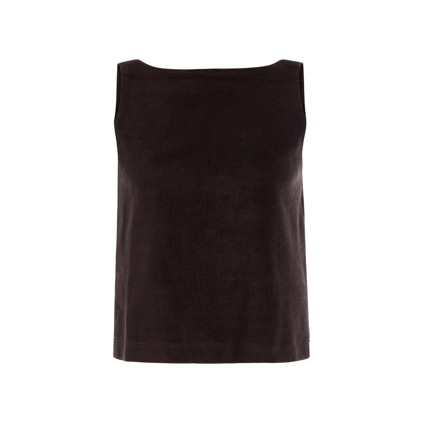 Boatneck Top in Brown Terrycloth