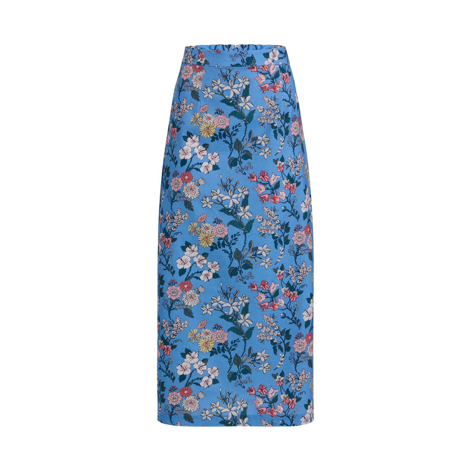 Pencil Skirt in Blue Multi Floral