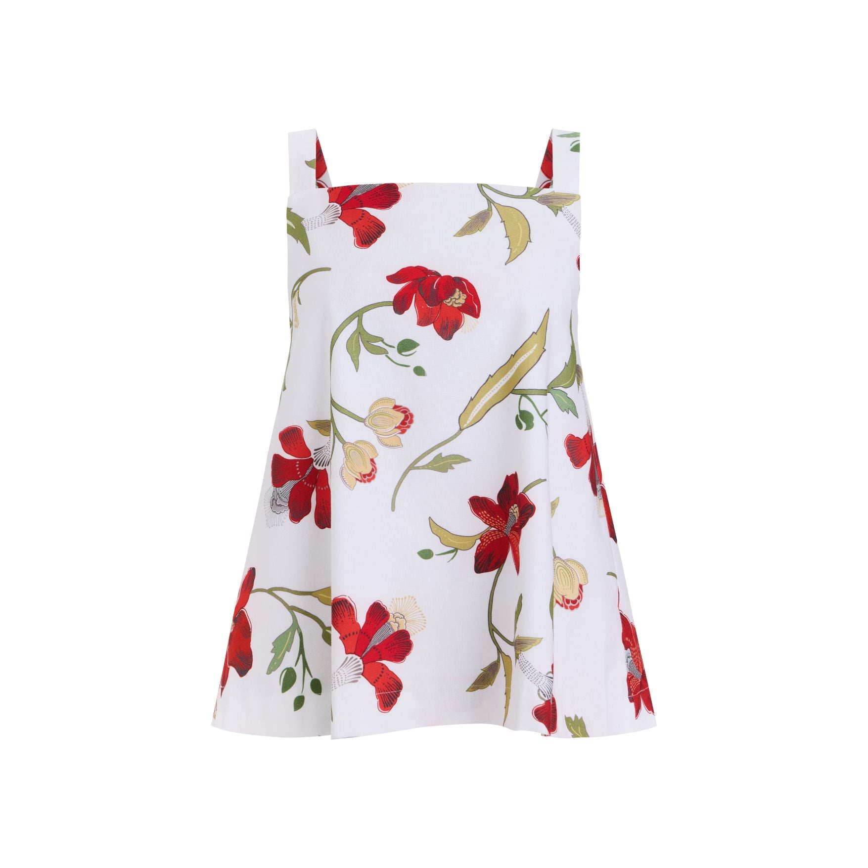 A-Line Top in Red Hibiscus