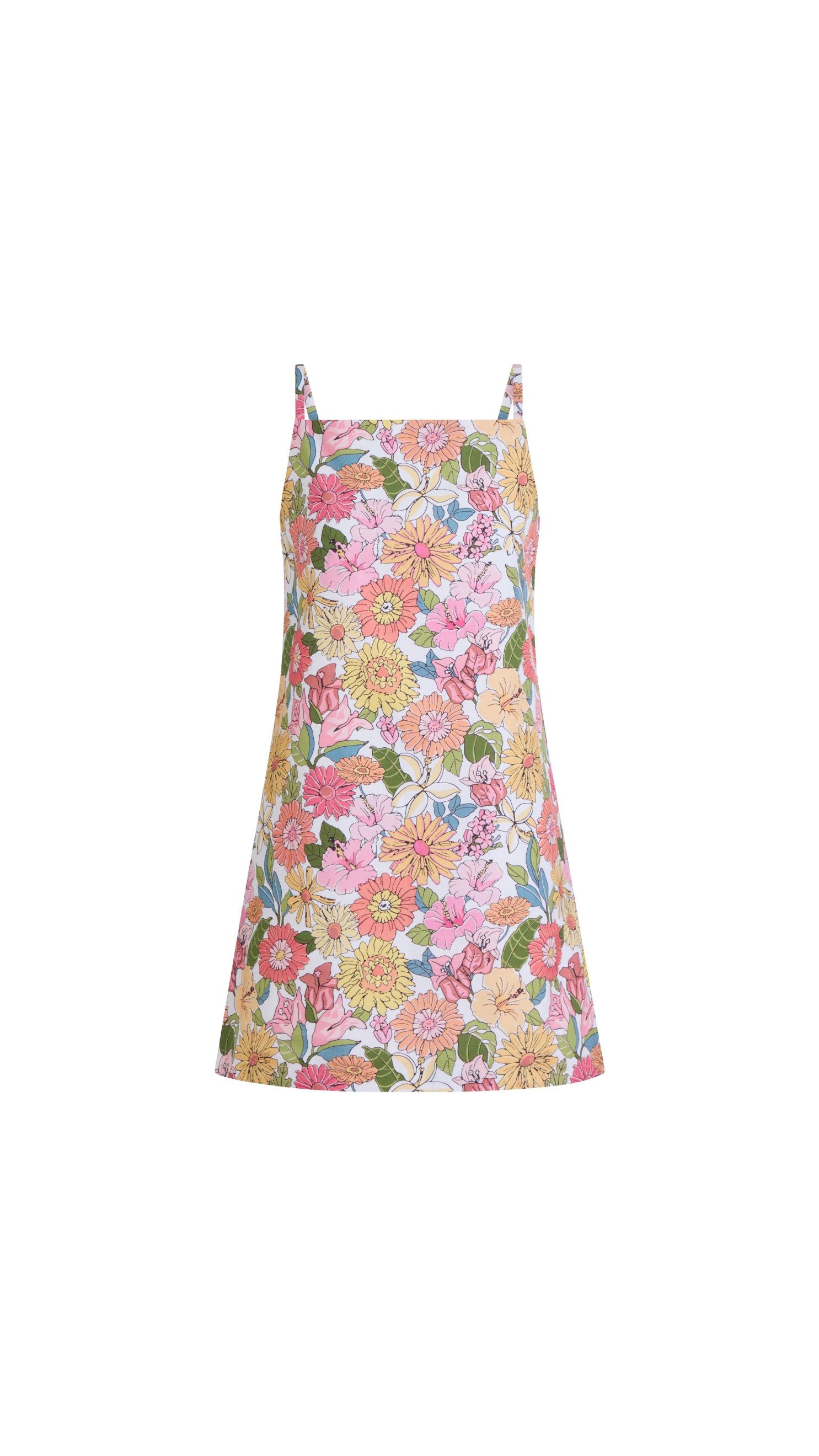 Scarlett Mini Dress in Flower Heads
