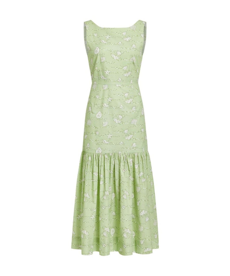 Low-Back Dress in Lime Shell