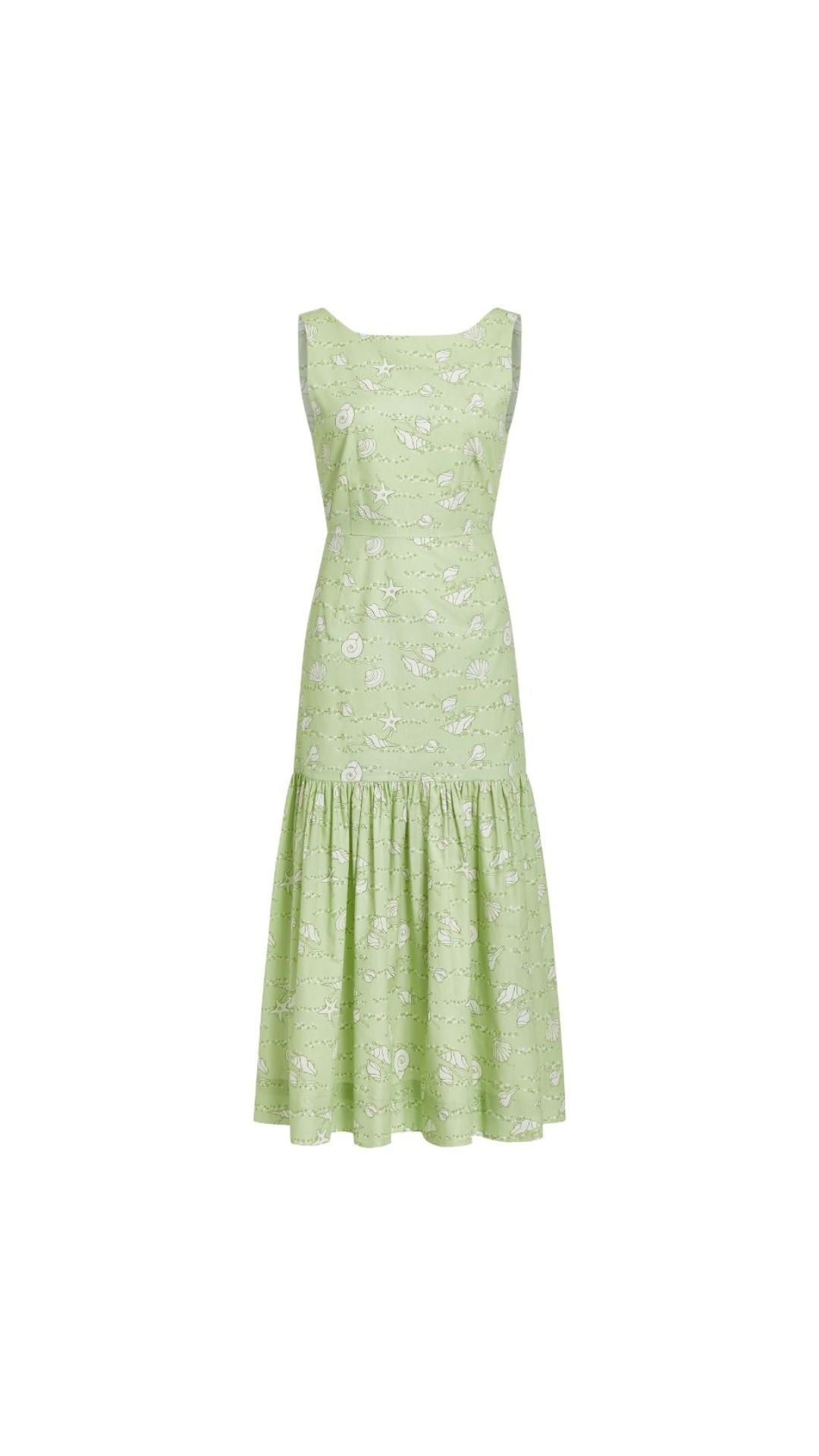 Low-Back Dress in Lime Shell