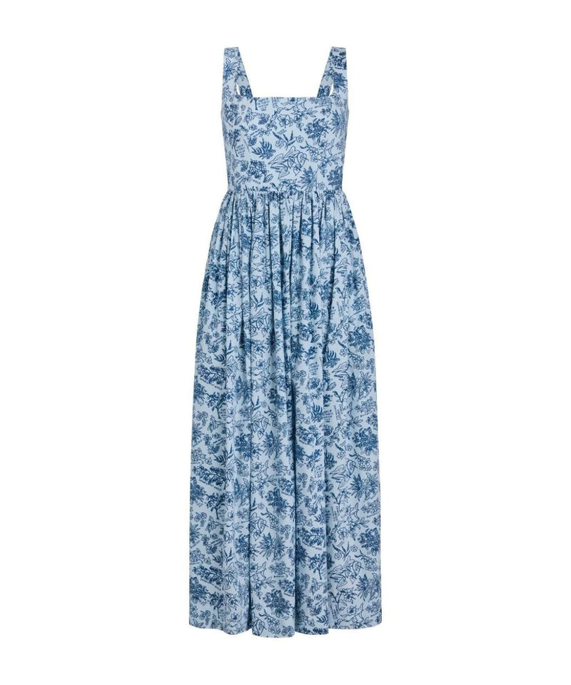 Scoop Neck Dress in Blue Flora