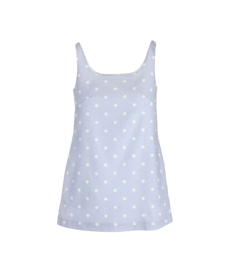 Cappie Mini Dress in Periwinkle Dot