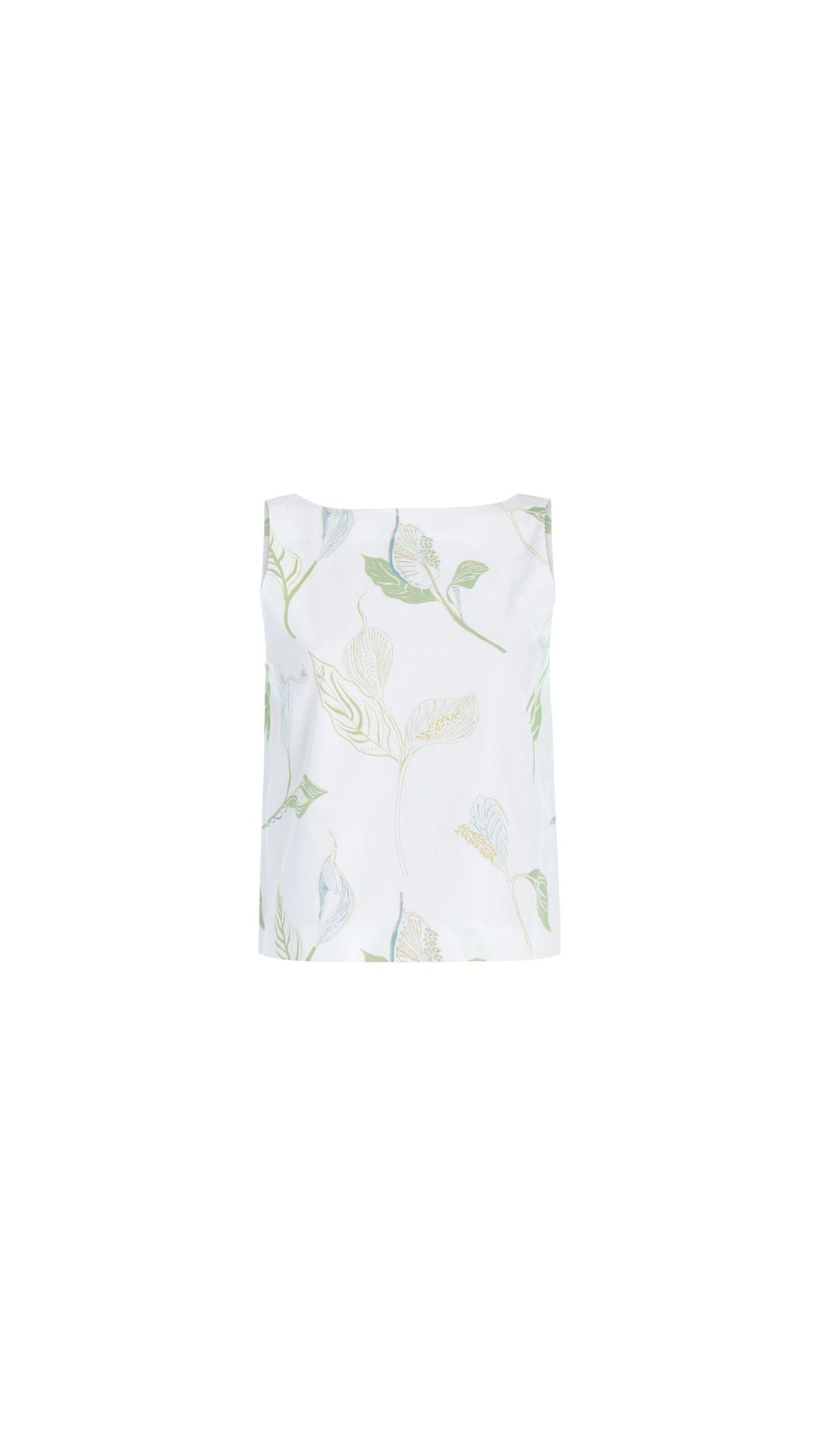 Boatneck Top in White Peace Lily