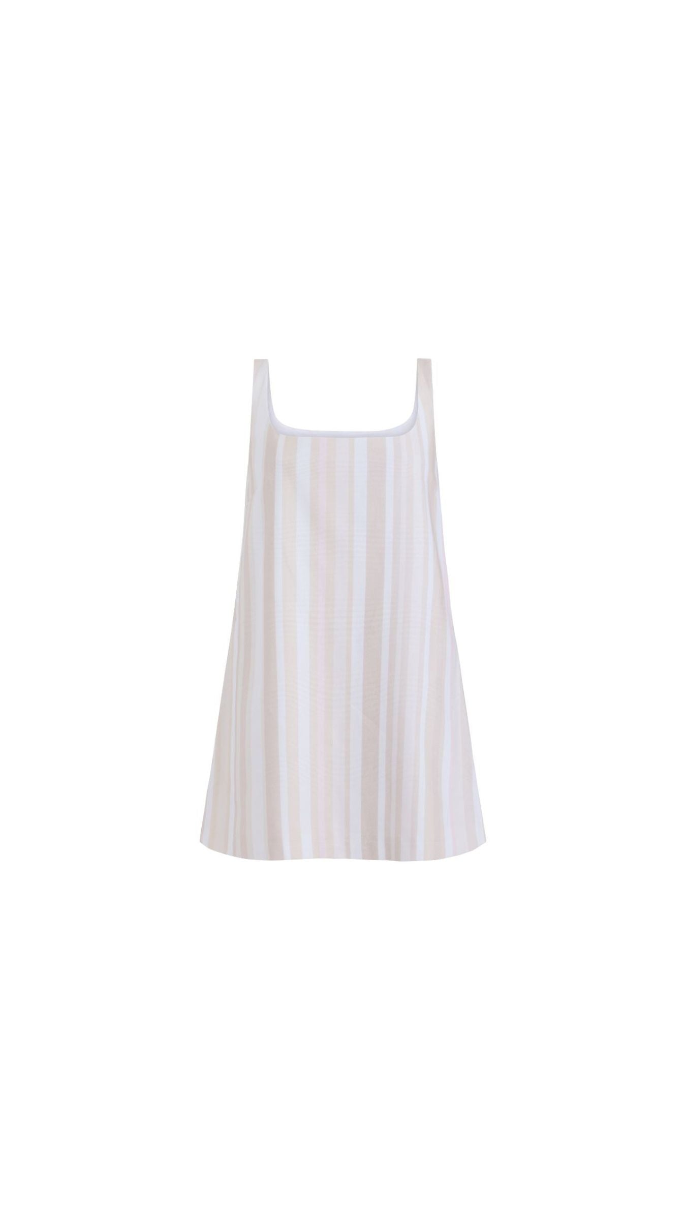 Cappie Mini Dress in Beige Stripe