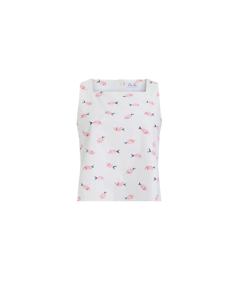 Shift Top in Vintage Pink Fish