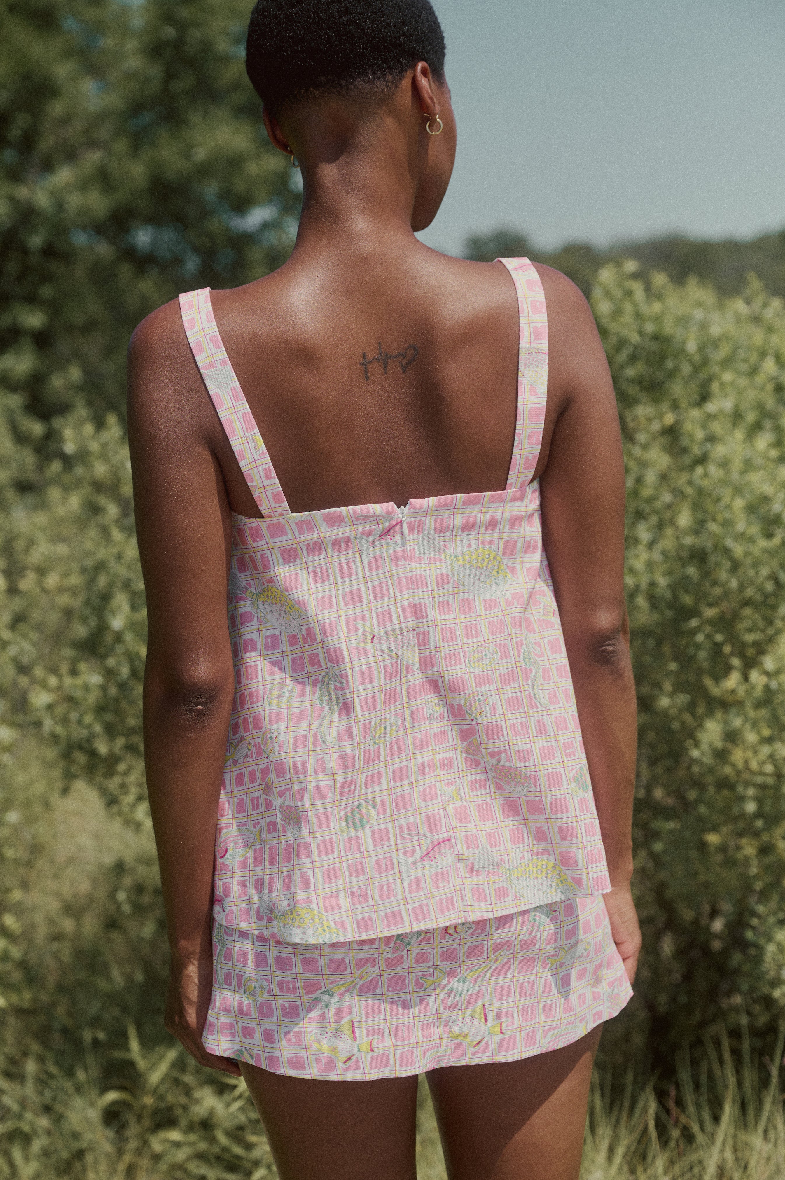 A-Line Top in Pink Fishing Net