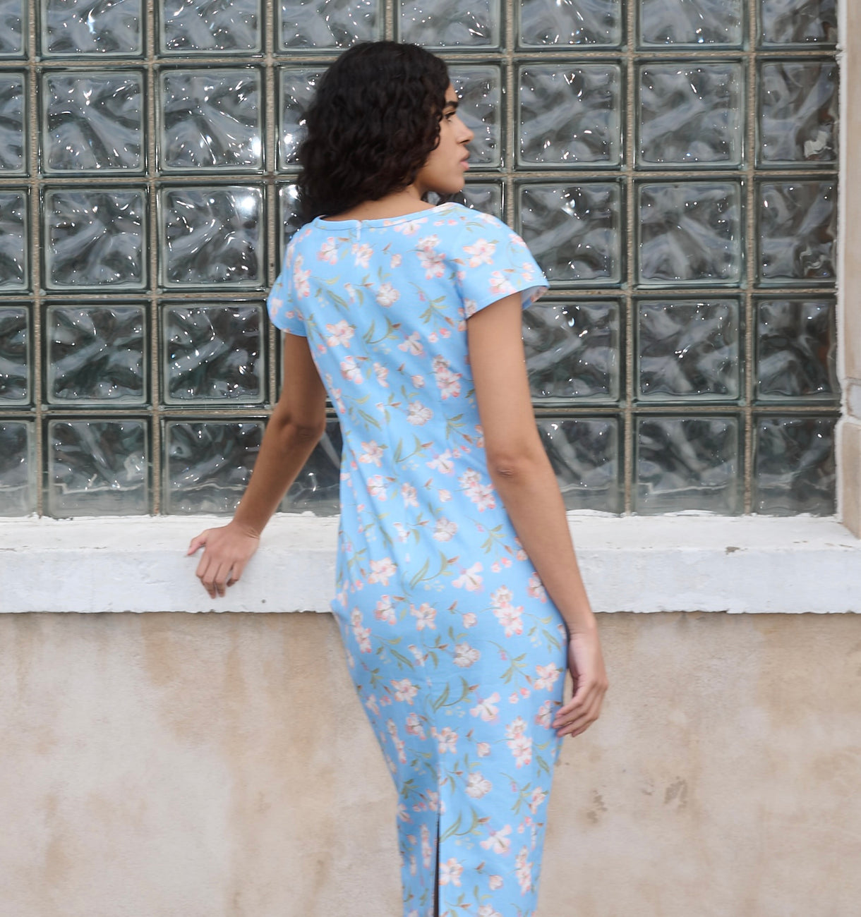 Charlie Dress in Blue Hibiscus Coco Shop Charlie Dress in Blue Hibiscus Coco Shop