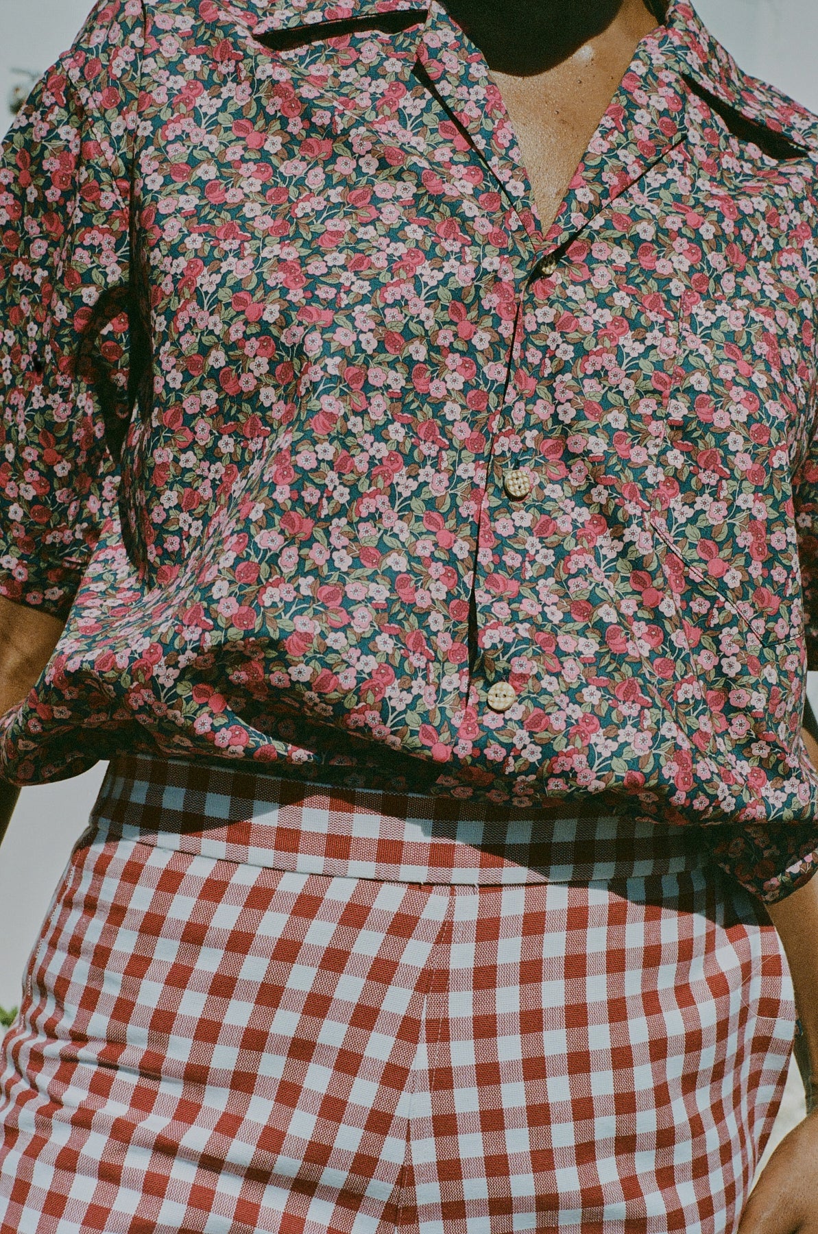 Collared Shirt in Red Liberty Floral
