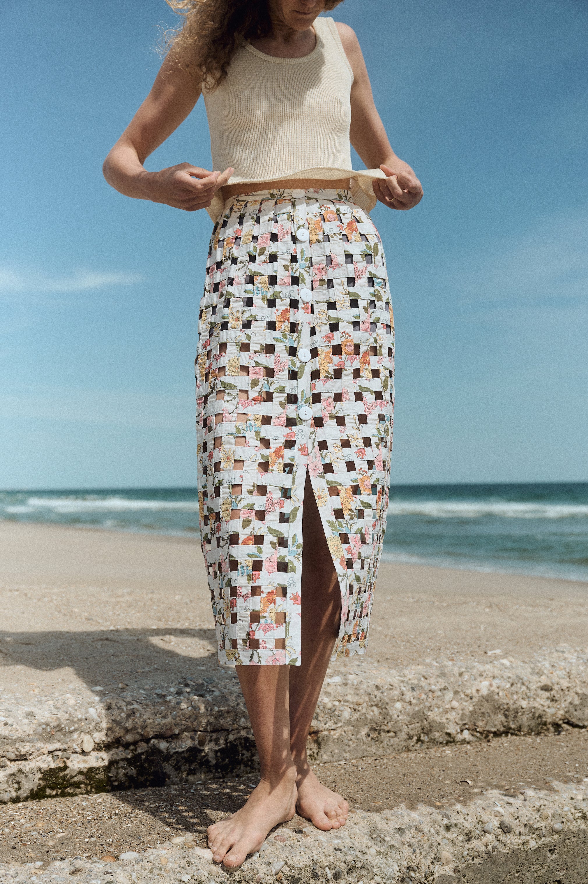 Basket Skirt in Multi Floral