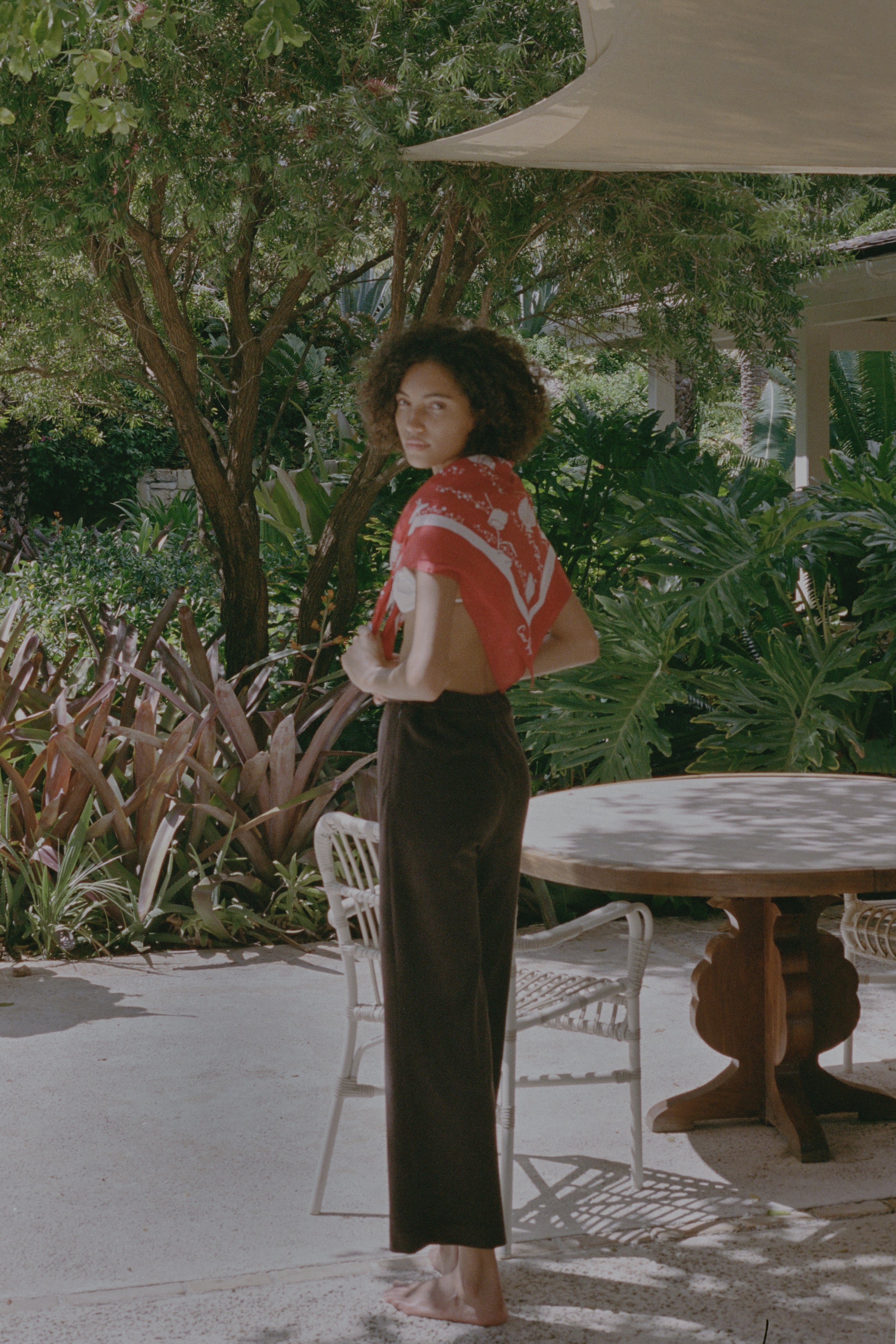 Cotton Scarf in Red Shell