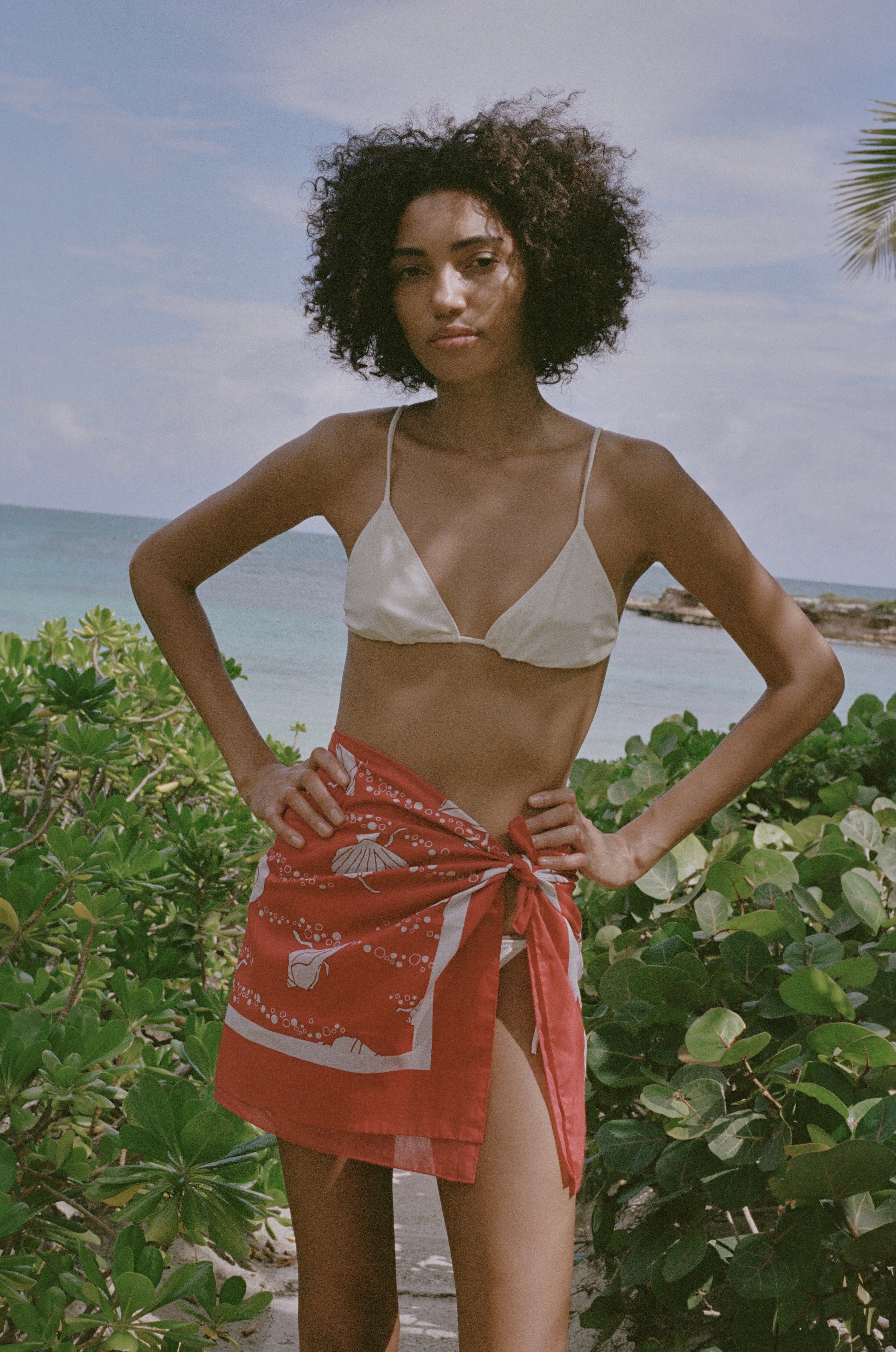 Cotton Scarf in Red Shell