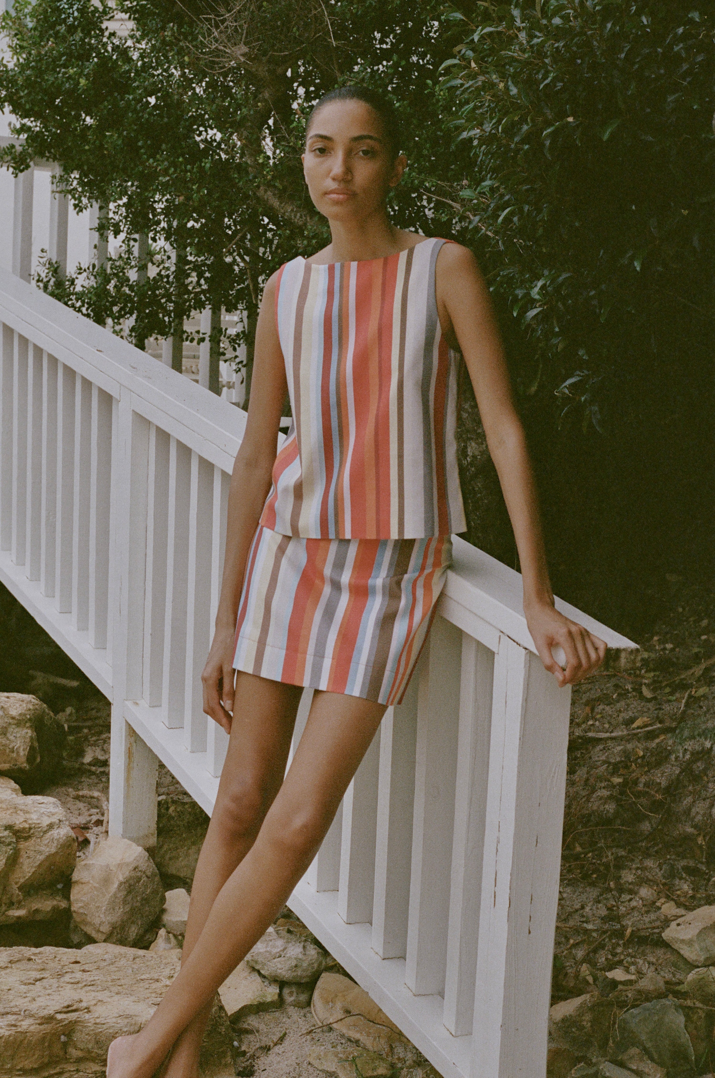 Boatneck Top in Vibrant Stripe