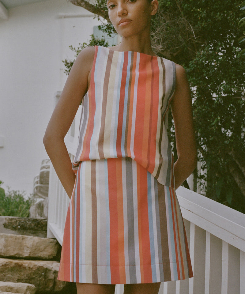 Mini Skirt in Vibrant Stripe