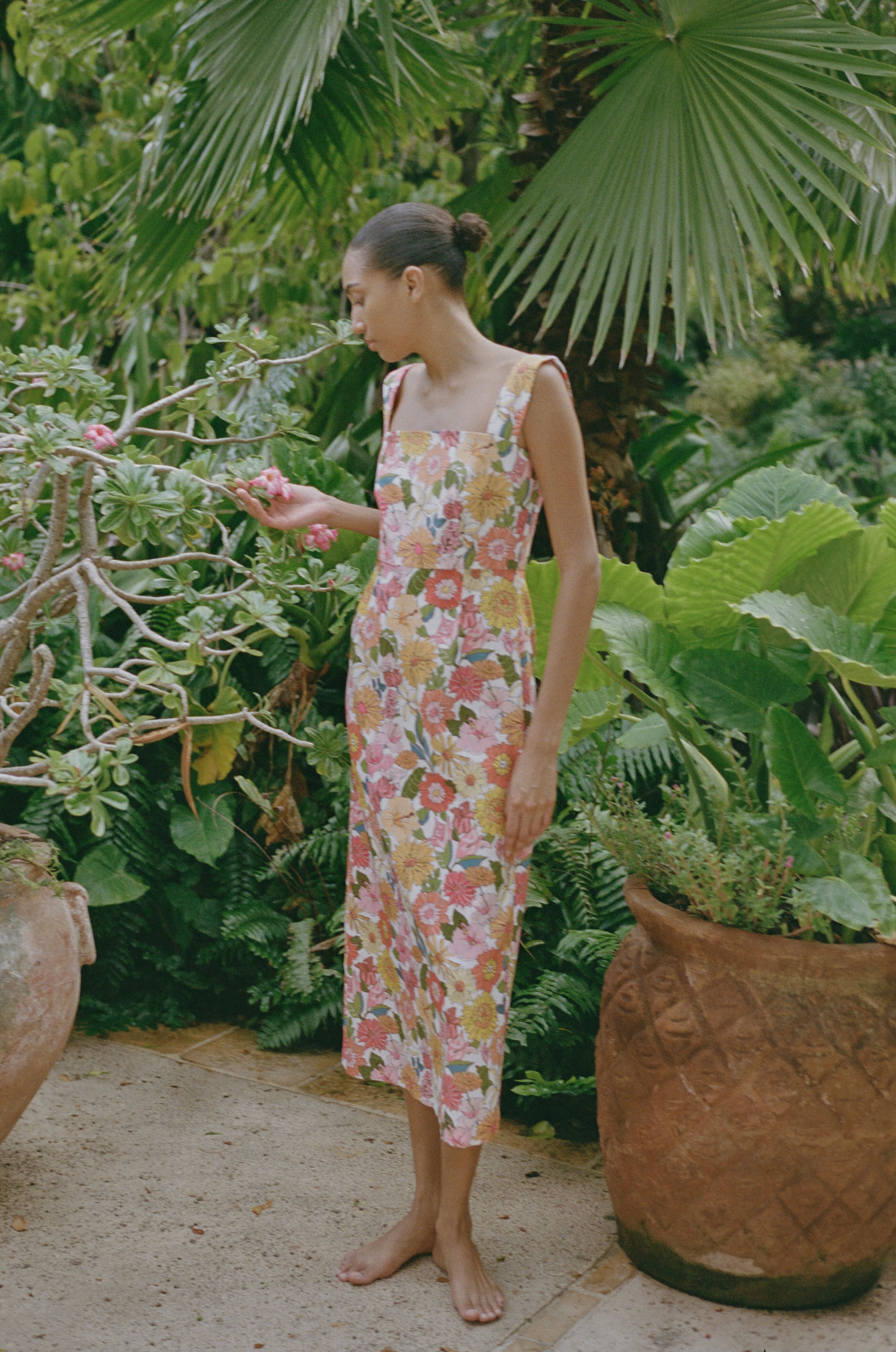 PREORDER: Long Slip Dress in Flower Heads