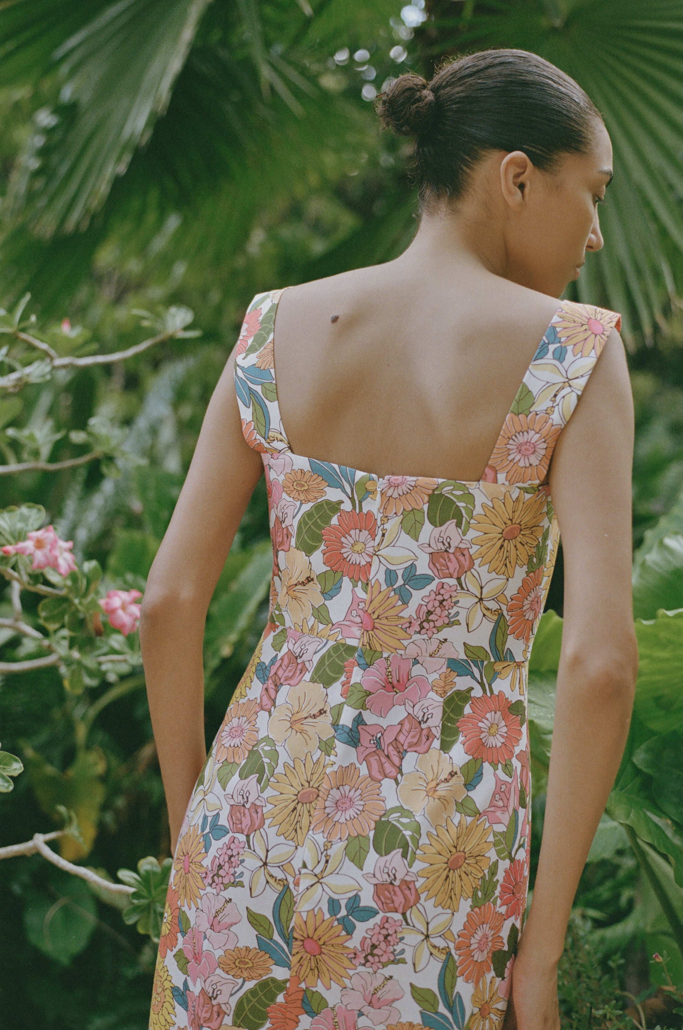 PREORDER: Long Slip Dress in Flower Heads